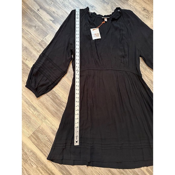 Knox Rose A-Line Black Gauze XXL Target Pockets Lace Flowy Boho - Picture 2 of 4